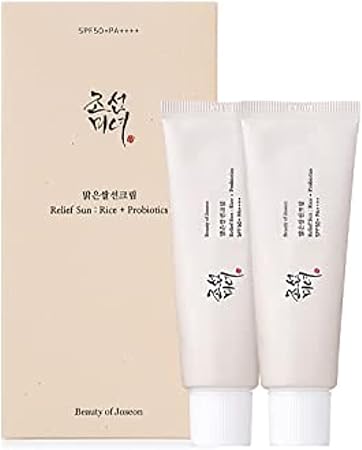 Beauty Of Joseon Relief Sun Rice Probiotics Spf 50+ Pa++++ Korean Sunscreen Sunblock For Face Daily Sunscreen For Men Women Skincare 2 Pack (50Ml X 2)