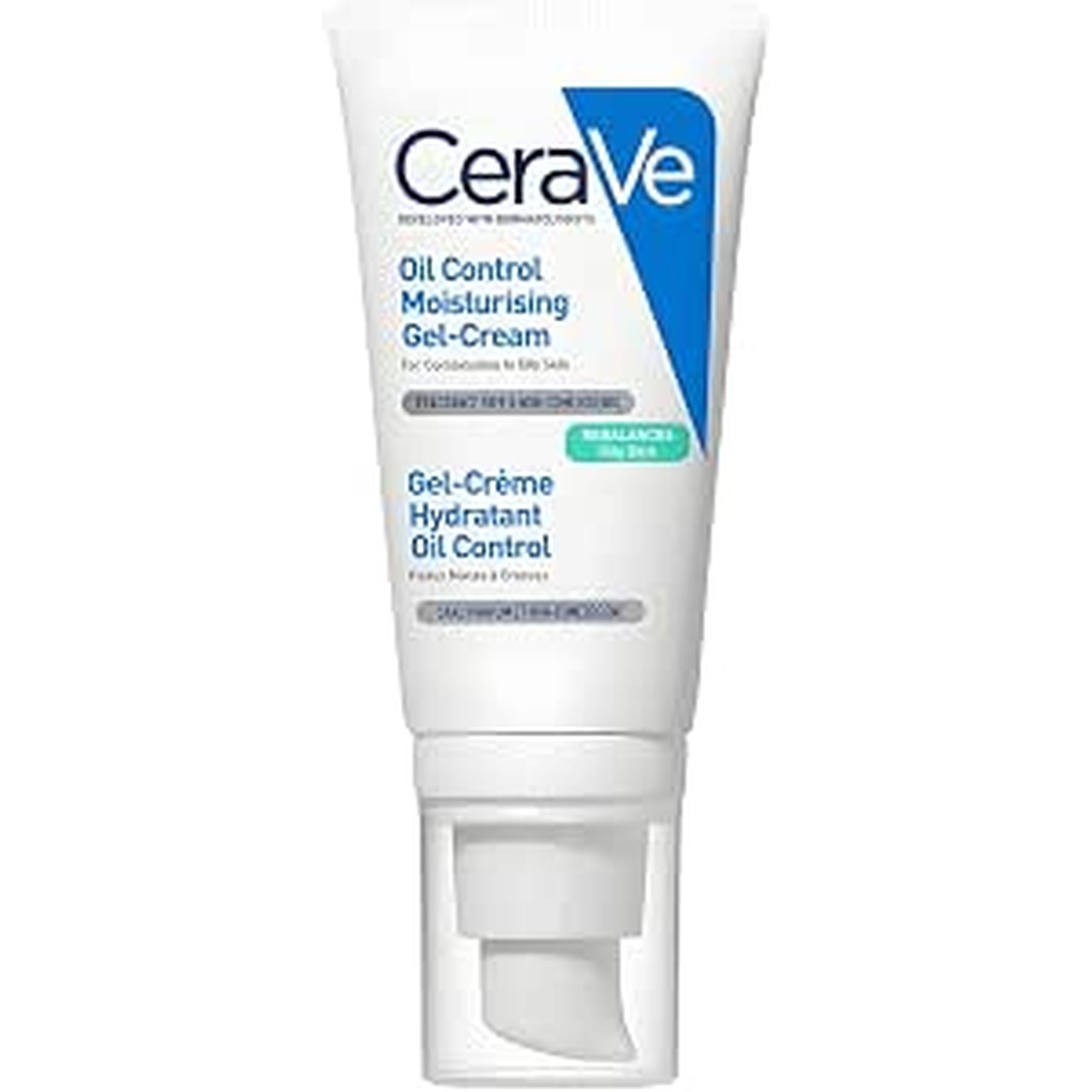Cerave Oil Control Moisturizing Gel-Cream, Face Moisturizer For Oily Skin, Niacinamide, Hyaluronic Acid & Oil Absorbing Technology To Rebalance Oily Skin, Non-Comedogenic, Fragrance Free & Oil-Free