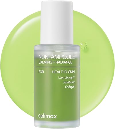 Celimax The Real Noni Energy Ampoule, 30Ml, Korean Facial Serum With Noni Fruit Extract, Noni Seed Oil, Panthenol, Hyaluronic Acid & Adenosine, Lightweight Hydrating Glow Serum For Dry Sensitive Skin