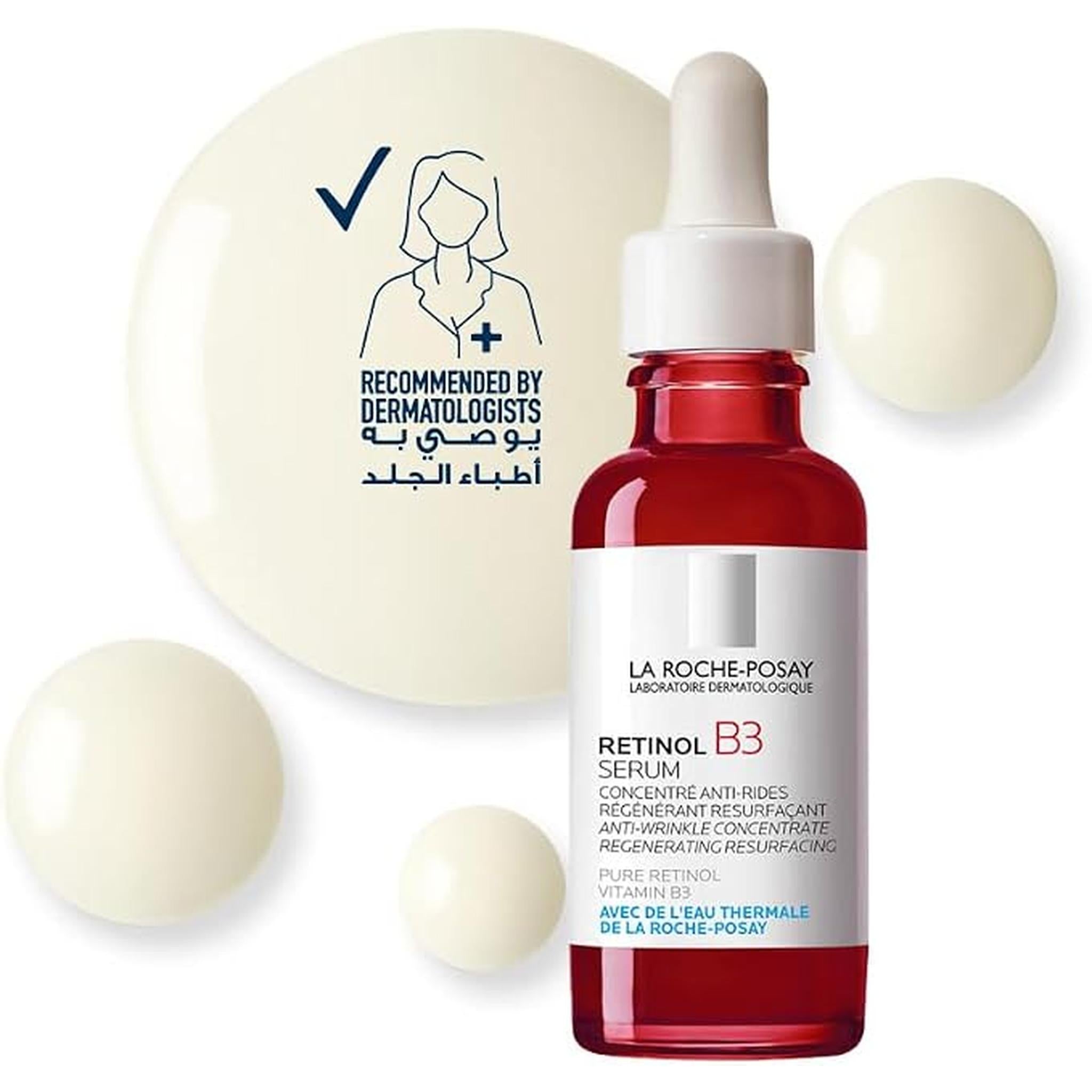 La Roche-Posay Retinol B3 Face Serum With Vitamin B3; Anti-Aging Face Serum For Lines, Wrinkles & Premature Sun Damage To Regenerate & Resurface Skin 30Ml