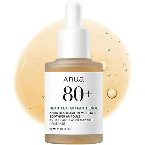 Anua Heartleaf 80 Soothing Ampoule, Hydration Facial Serum For Glass Skin, Panthenol, Hyaluronic Acid, Non-Greasy, Gentle Formula, Lightweight Essence, Vegan, Korean Skin Care, 30Ml/1.01 Fl.Oz