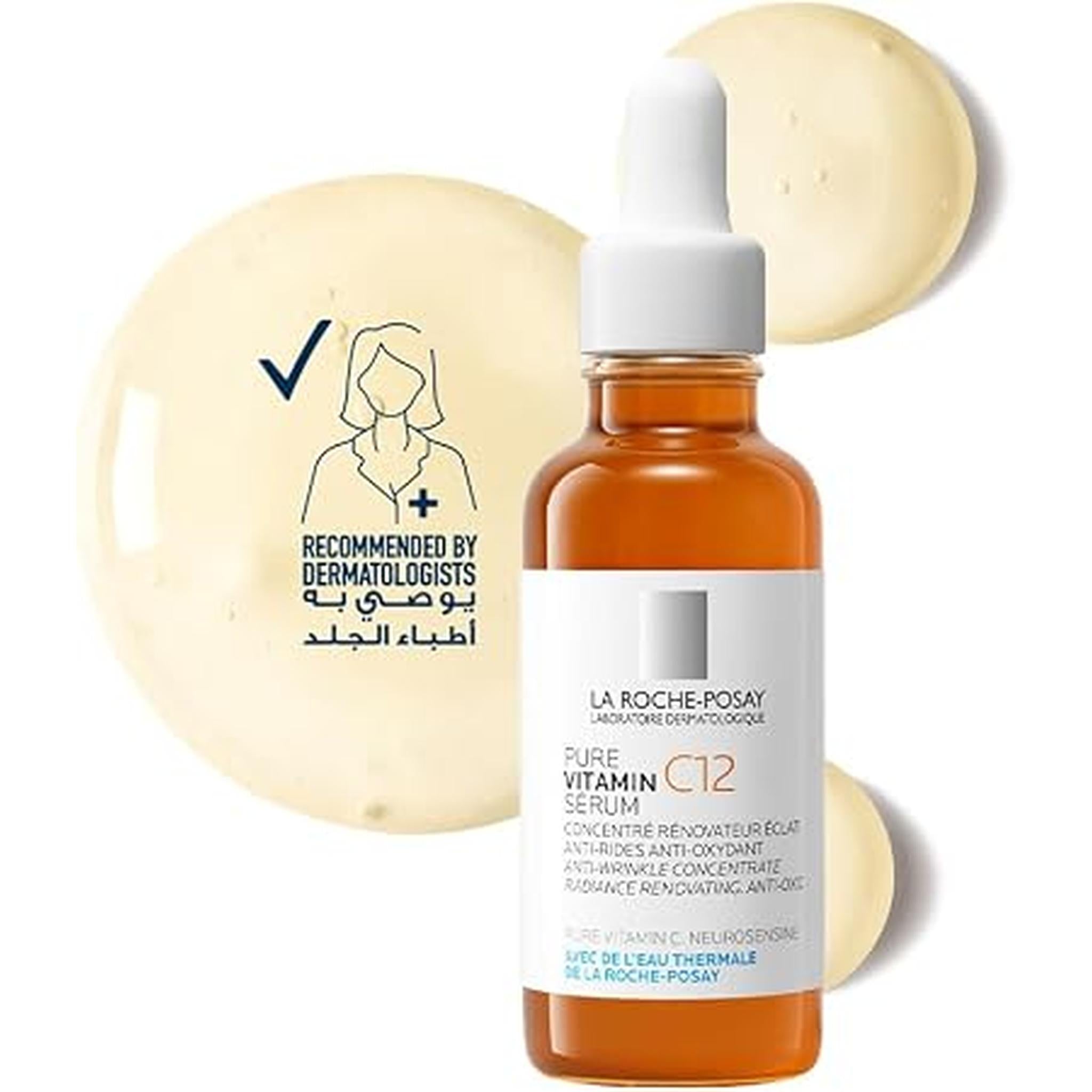 La Roche Posay 12% Pure Vitamin C Anti-Aging Face Serum With Hyaluronic Acid & Salicylic Acid; Boosts Skin Regeneration And Reduces Appearance Of Wrinkles 30Ml