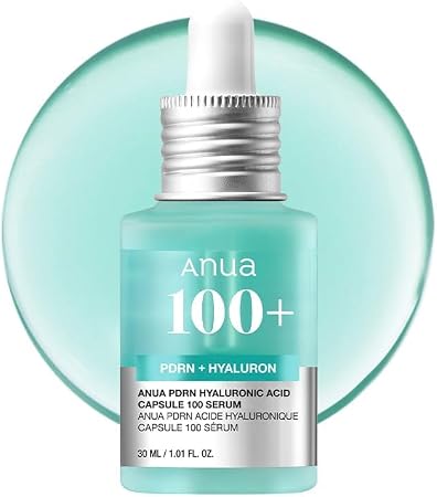 Anua Pdrn Hyaluronic Acid Capsule 100 Serum, Radiant Face Serum, Salmon Dna, Hyaluronic Acid, Hydration, Plumping Moisturising Effect, Lightweight, Glass Skin, Korean Skincare, 30 Ml