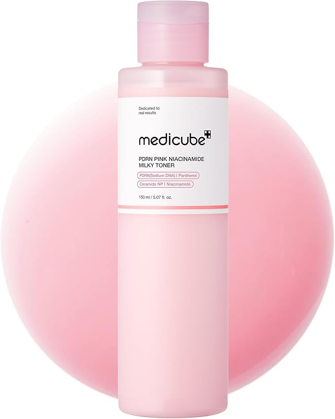 Medicube Pdrn Pink Niacinamide Milky Toner For Hydrating, Moisturizing, Soothing, Ceramide, Peptide, Glass Glow Skin, Korean Skincare | 150Ml 5.07 Fl. Oz.