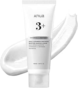 Anua 3 Ceramide Panthenol Moisture Barrier Cream, Hydrating Face Moisturizer For Normal Skin, Panthenol, Ceramide, Centella For Skin Barrier Non Comedogenic, Korean Skincare (100Ml/ 3.38 Fl. Oz.)