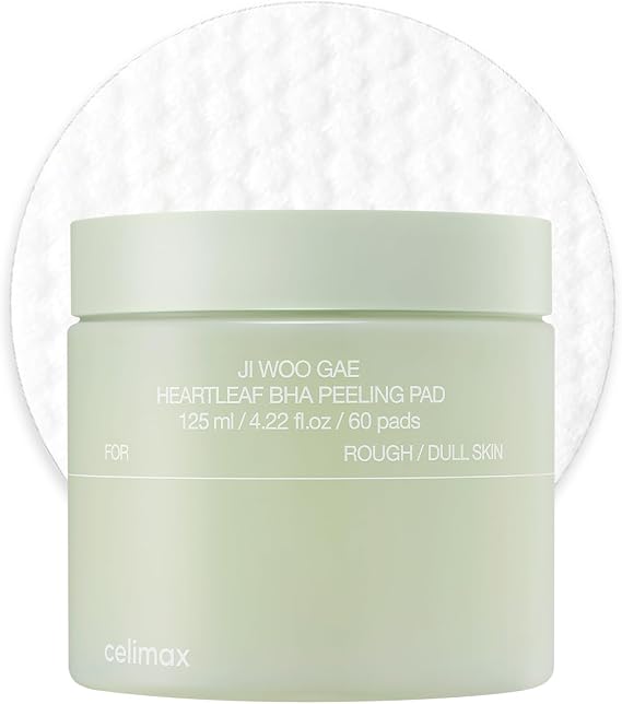 Celimax Ji.Woo.Gae Heartleaf Bha Peeling Pad | Pore Care, Exfoliating Double-Side Toner Pads, Facial Peels, Hydrating, Tea Tree, For Acne Prone & Breakouts, Christmas Gift, Stocking Stuffers (60Pads)