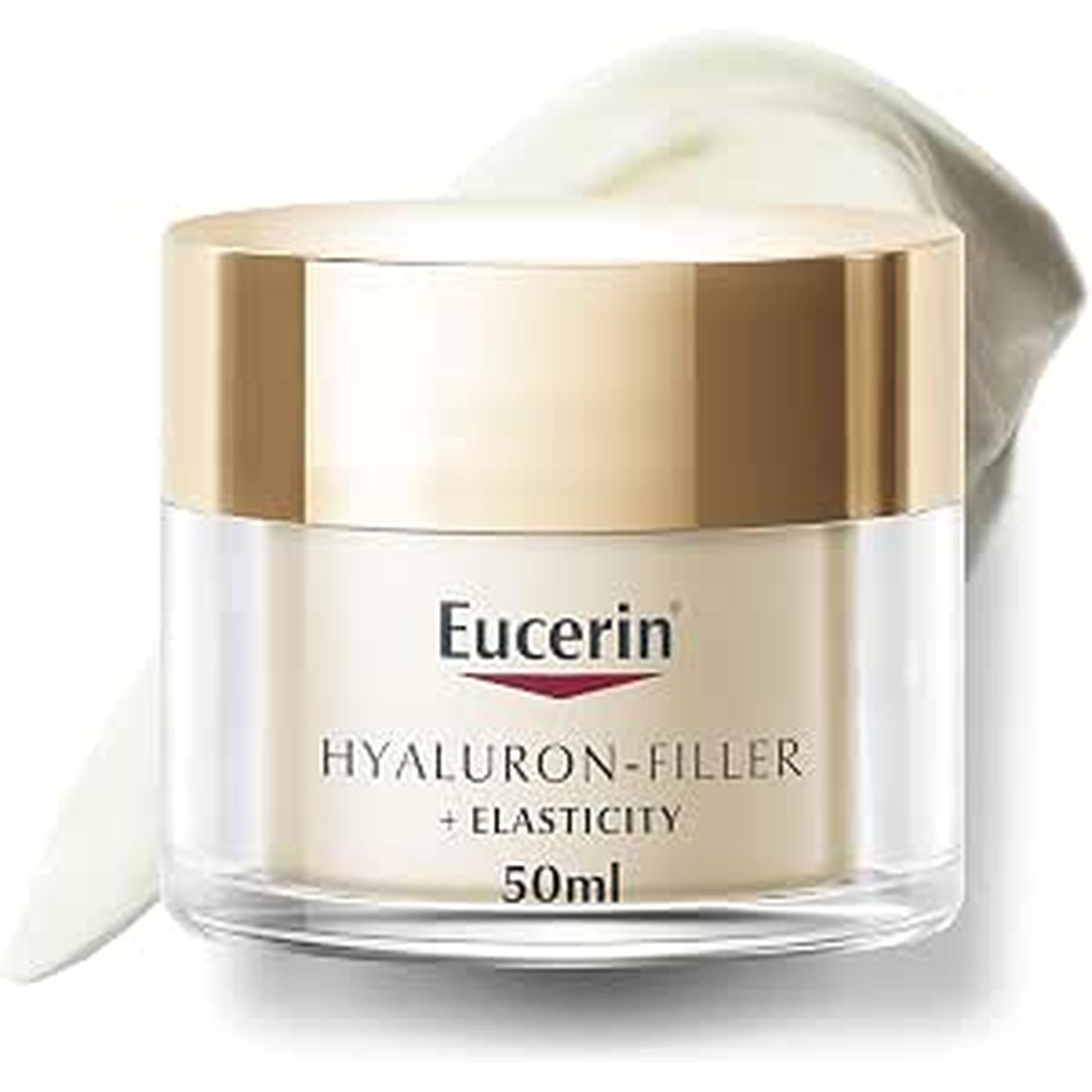 Eucerin Hyaluron Filler + Elasticity Anti-Aging Face Day Cream With Hyaluronic Acid & Collagen, Uva & Uvb Sun Protection Spf 15, Plumps Up Deep Wrinkles & Improves Elasticity, For All Skin Types, 50Ml