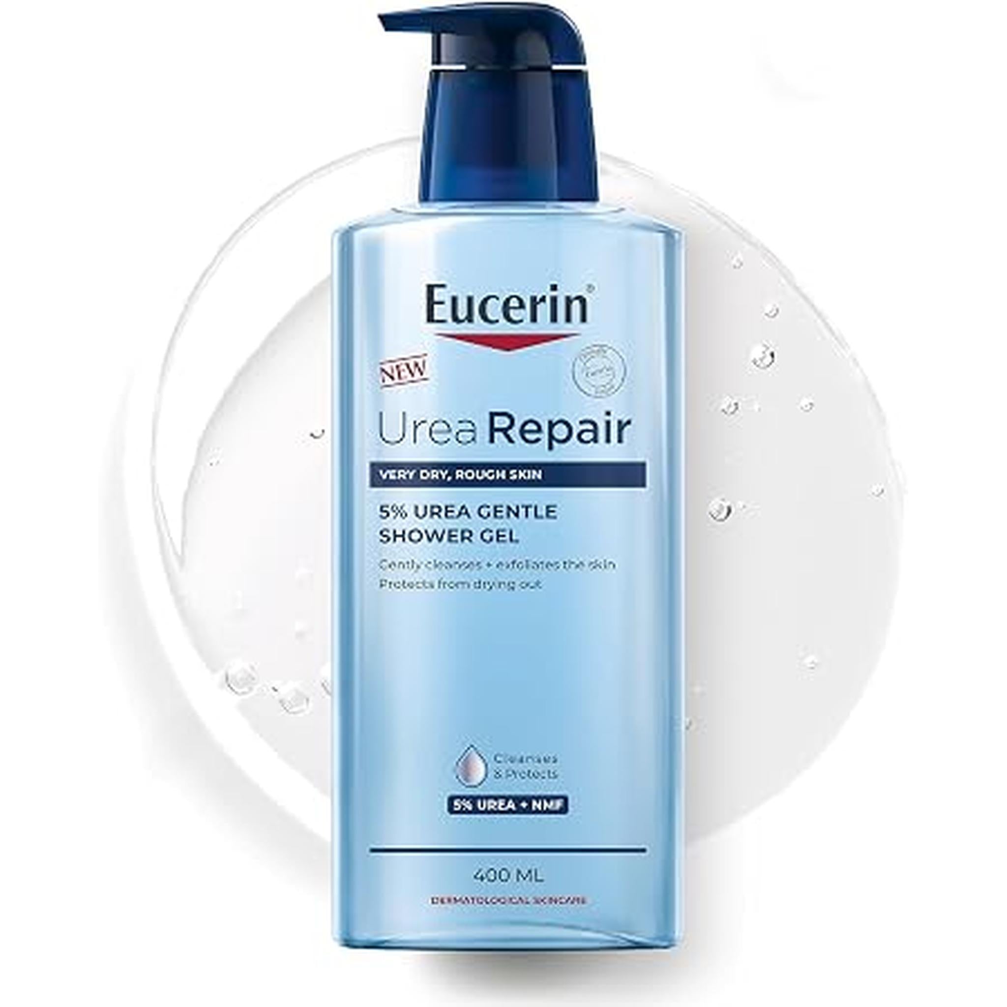 Eucerin Urea Repair Gentle Shower Gel, With 5% Urea And Nmf, Gently Cleanses, Exfoliates, Protects The Skin From Drying Out, Dermatologically Proven, For Very Dry, Rough Skin, 400Ml