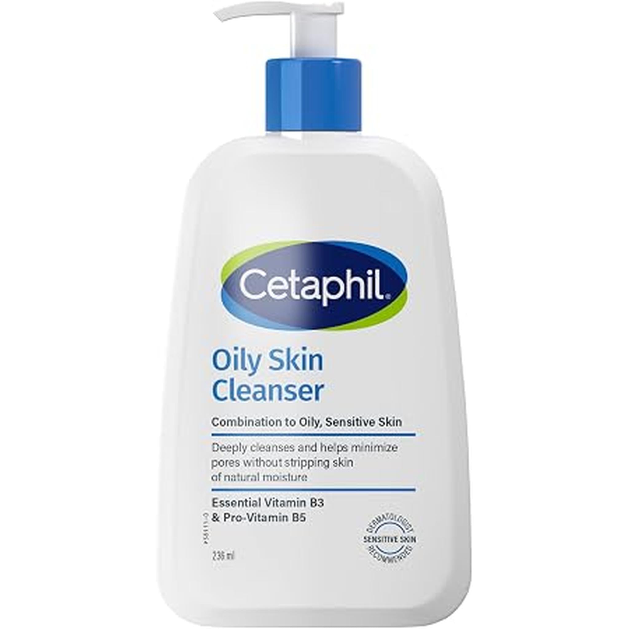 Cetaphil Oily Skin Cleanser | Face & Body Wash | Men & Women | Combination To Oily And Sensitive Skin | Niacinamide | Unscented, Soap Free, Hypoallergenic | 236Ml | Dermatologist Recommended