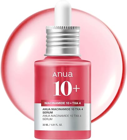 Anua 10% Niacinamide+ 4% Txa Serum, Ceramide, Hyaluronic Acid, Tranexamic Acid, Vitamin B12 Natural Color, Korean Glass Skin, Fragrance-Free, Dark Spot Serum, Korean Skincare, 30Ml /1.01 Fl.Oz.