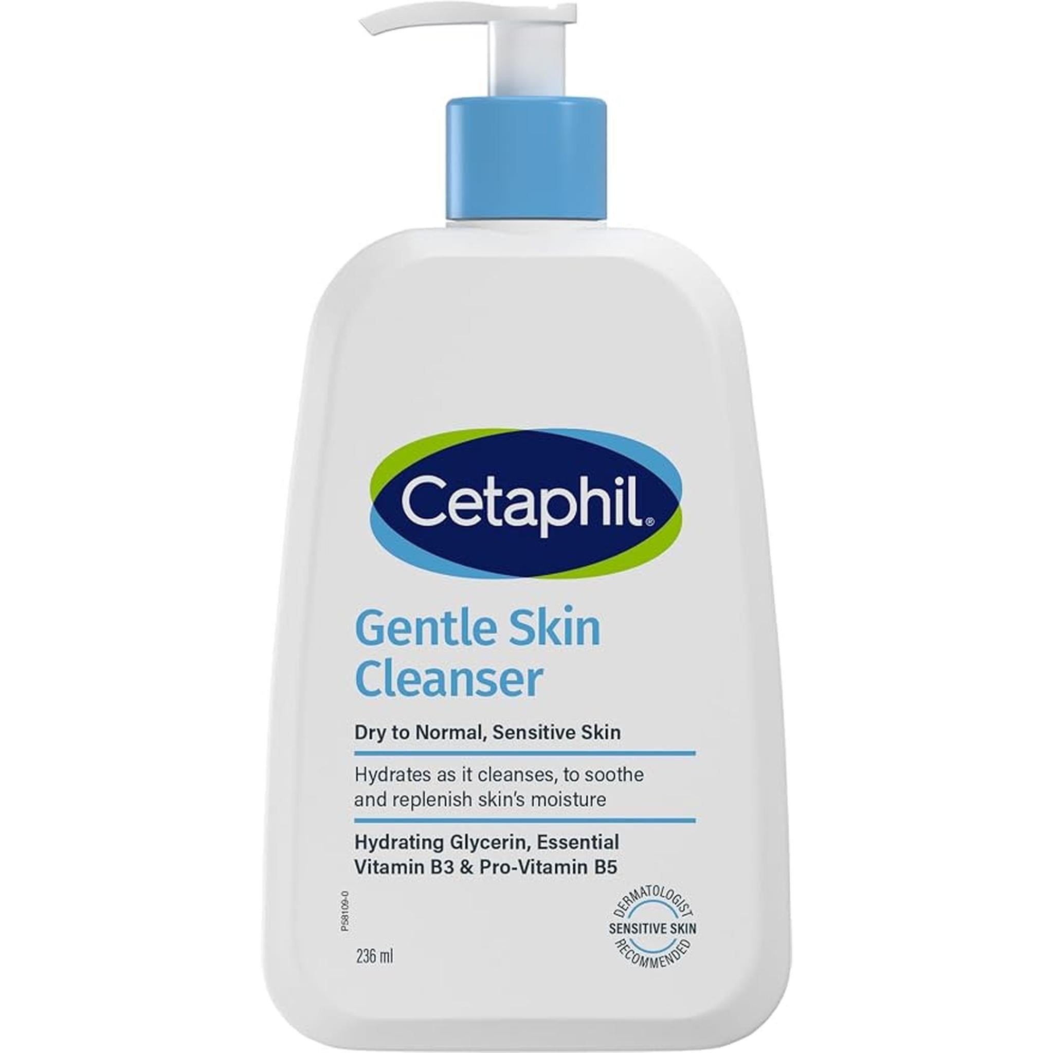 Cetaphil Gentle Hydrating Skin Cleanser | Face & Body | Men & Women | Dry To Normal And Sensitive Skin | Glycerin, Panthenol & Niacinamide | Unscented | Soap Free | 236Ml | Dermatologist Recommended