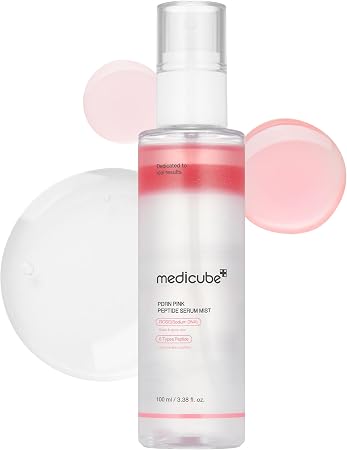 Medicube Pdrn Pink Peptide Spray Serum I Pink Glass Glow Serum Mist For Moisturizer, Soothing And Firming, Uneven Skin Tone, Rose Pdrn & Peptide & Niacinamide, Korean Skin Care (100Ml /3.38 Fl. Oz.)