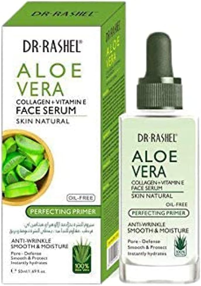 Dr Rashel Aloe Vera Collagen + Vitamin E Face Serum | Anti - Wrinkle, Instantly Smooth Hydrates & Moisture Skin, Size 1.69 Oz