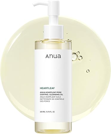 Anua Heartleaf Pore Control Cleansing Oil Korean Facial Cleanser, Daily Makeup Blackheads Removal 6.76 Fl Oz(200Ml)