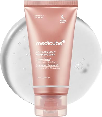 Medicube Collagen Wrapping Mask | Overnight Peel Off Facial Mask | Elasticity & Hydration Care, Firmer & Radiant Skin | Hydrolyzed Collagen For Glowing Skin | Korean Skin Care, 2.53 Fl.Oz