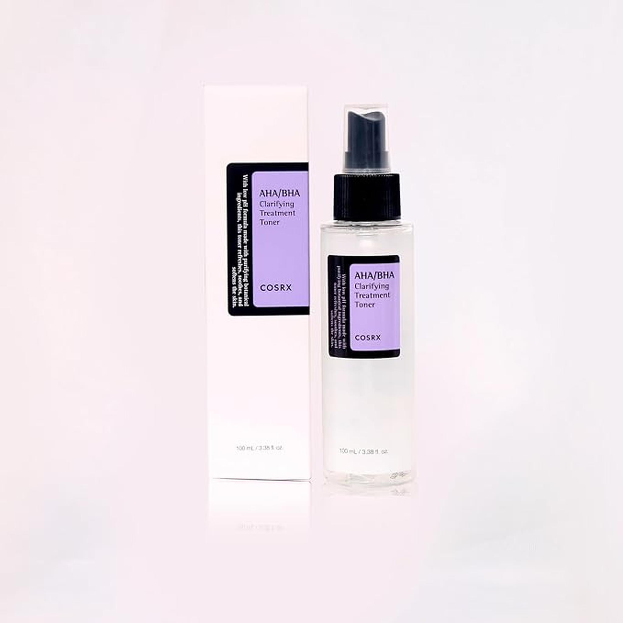 Cosrx Aha/Bha Clarifying Treatment Toner, 3.38 Fl.Oz / 100Ml | Exfoliating Facial Spray | Korean Skin Care, Hydrating, Mild Exfoliation, Vegan, Paraben Free