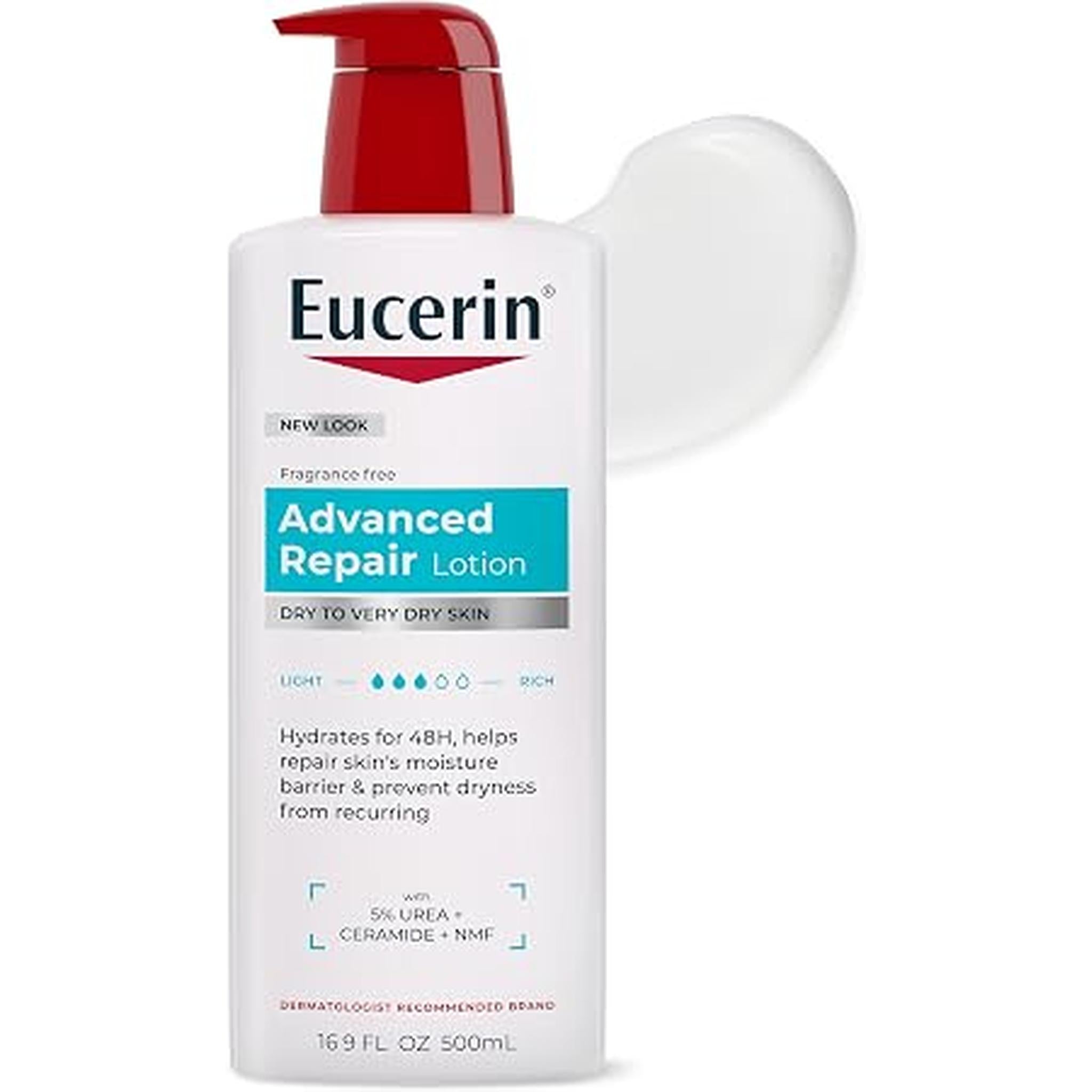 Eucerin Advanced Repair Lotion, Fragrance Free, 16.9 Fl Oz