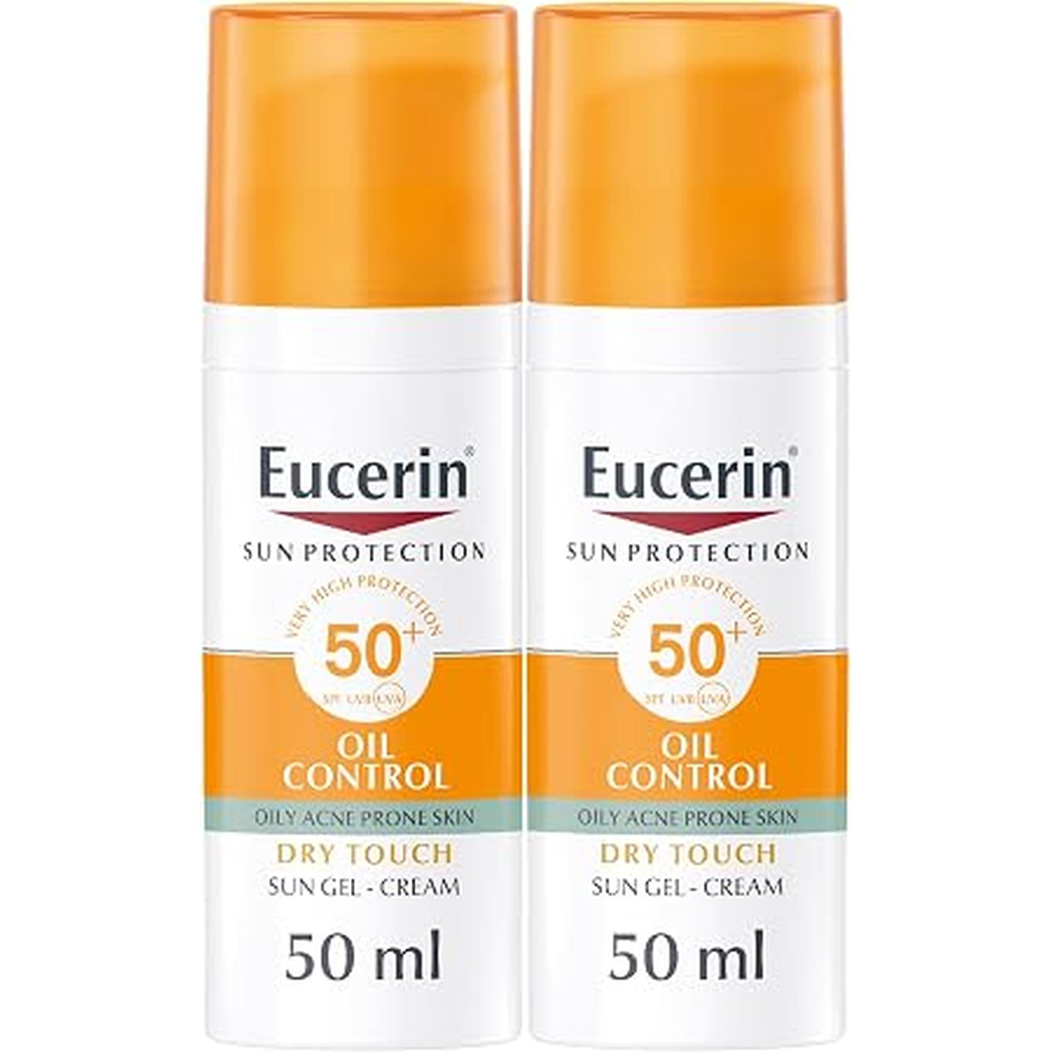 Eucerin Face Sunscreen Oil Control Gel-Cream Dry Touch Spf 50+ 50Ml X 2