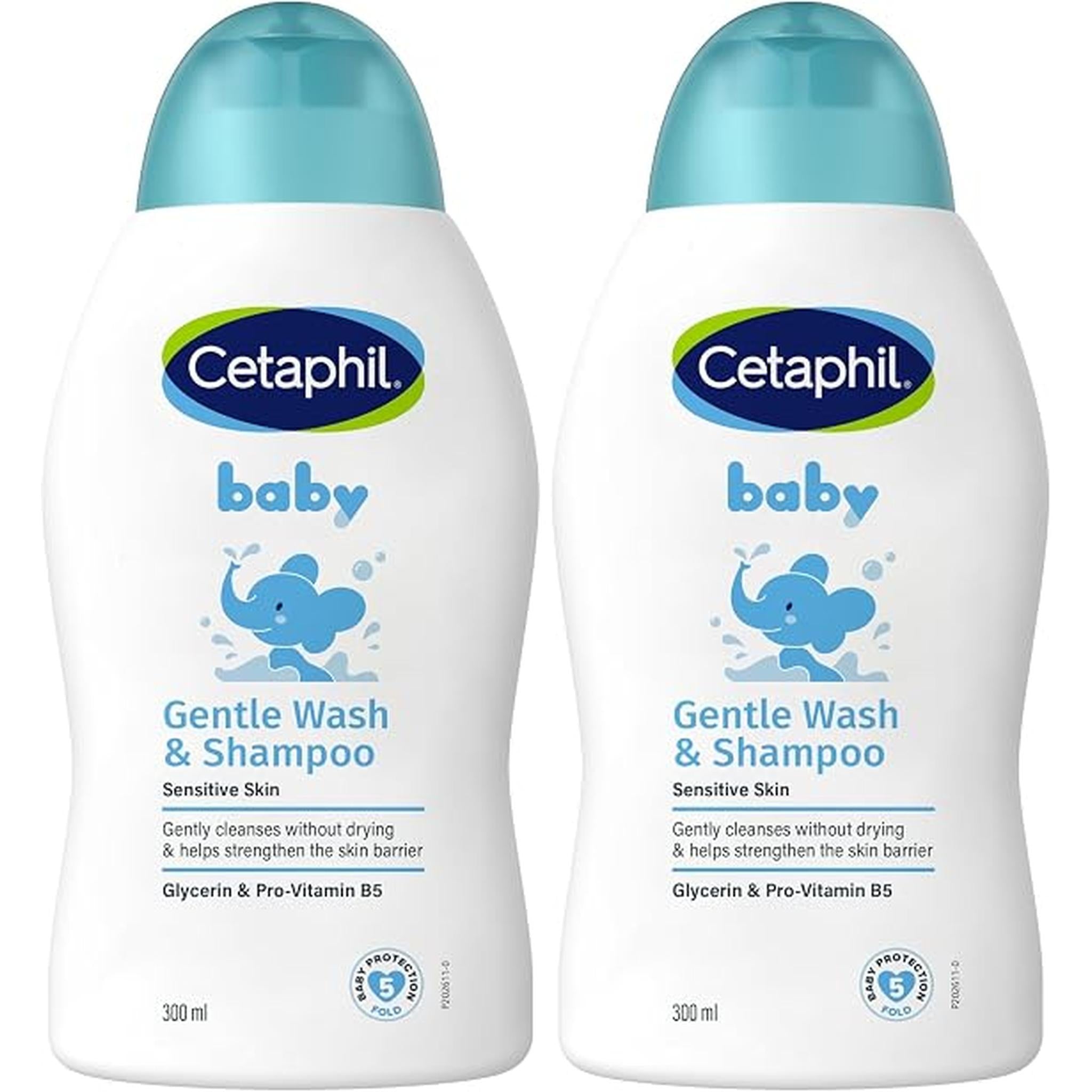 Cetaphil Baby Gentle Wash & Shampoo, Foaming Hair & Body Wash For Sensitive Skin, Unscented, 300Ml (Pack Of 2)