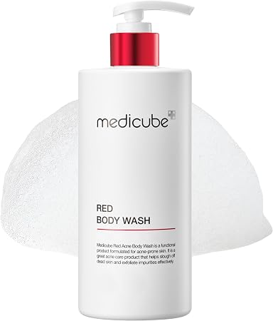 Medicube Red Acne Body Wash 14.10 Fl.Oz I Low Ph And Hydrating Cleanser With Salicylic Acid, Lactic Acid, Niacinamide And Hyaluronic Acid Suitable For Bacne Treatment | Korean Skin Care