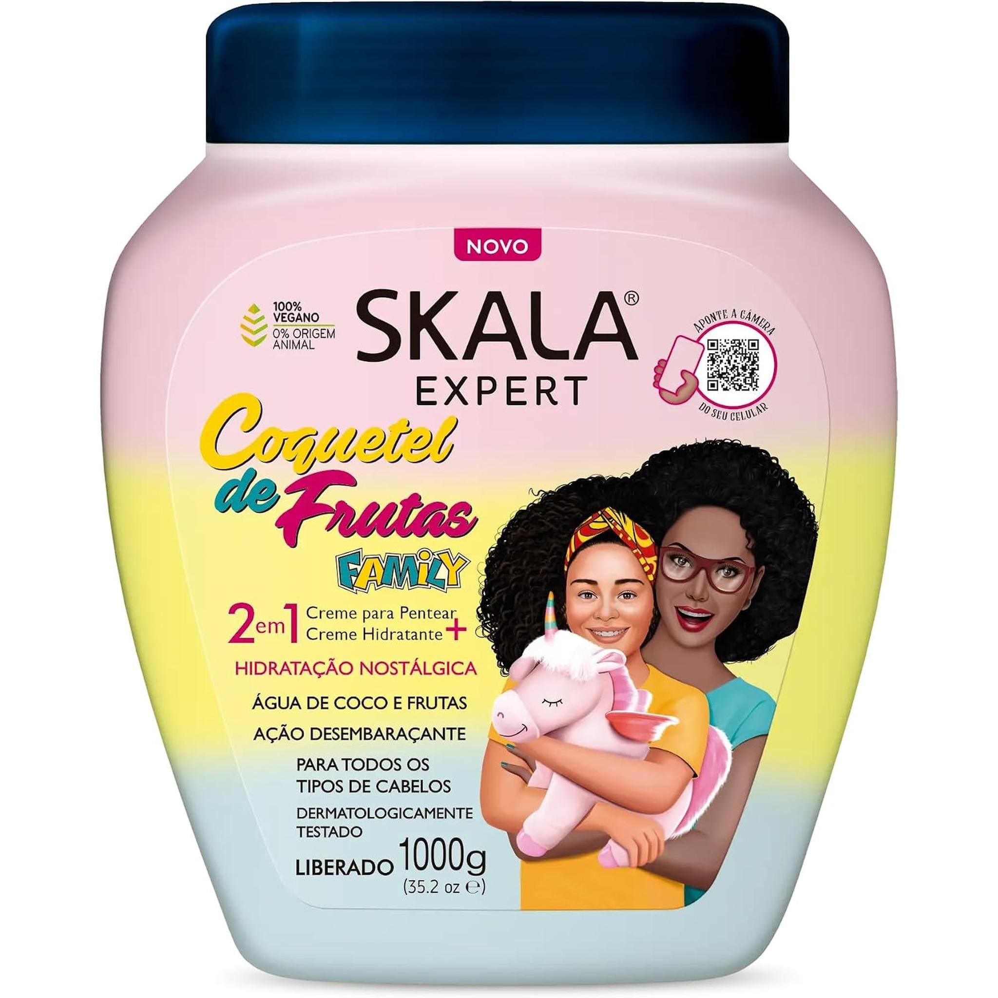 Skala Coquetel De Frutas Hair Cream Hair Treatment Conditioning (1000G) Imported From Brazil