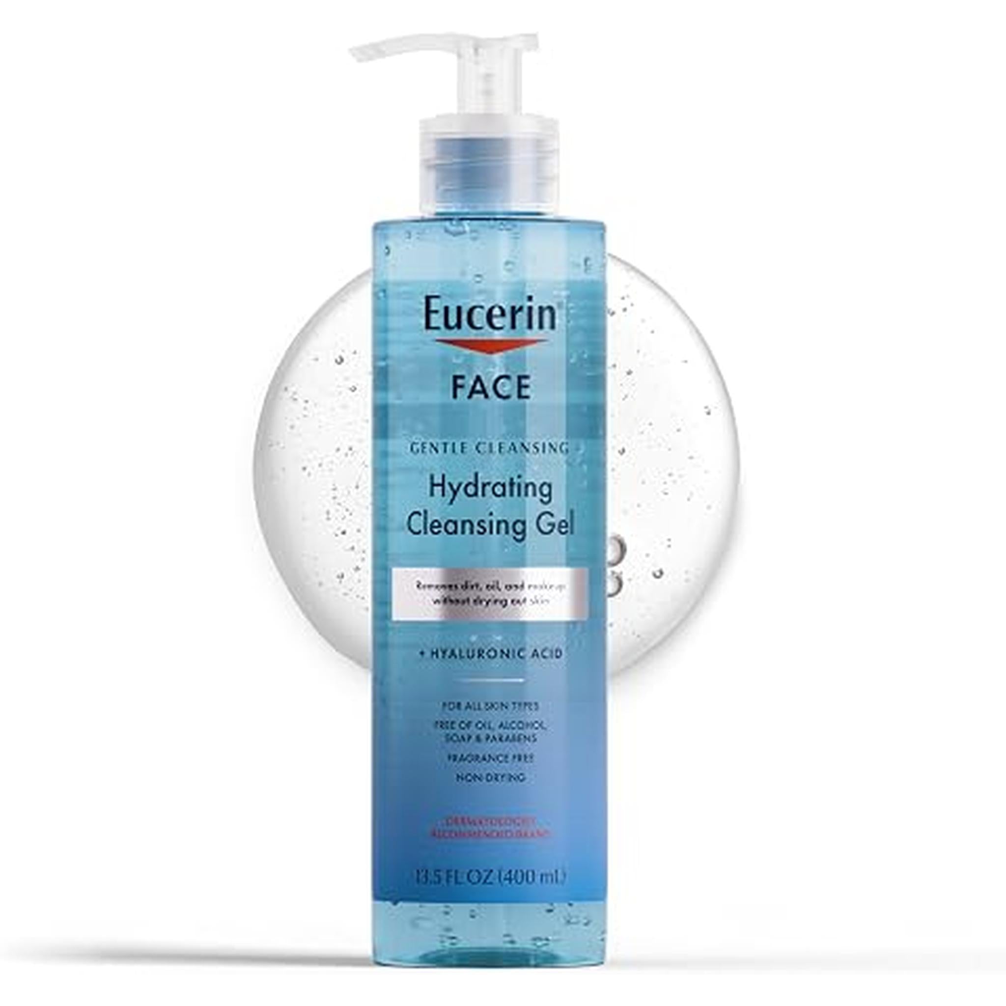 Eucerin Gentle Cleansing Gel For Face, Moisturising Cleansing Gel, Daily Face Wash And Makeup Remover With Hyaluronic Acid, 350Ml Bottle