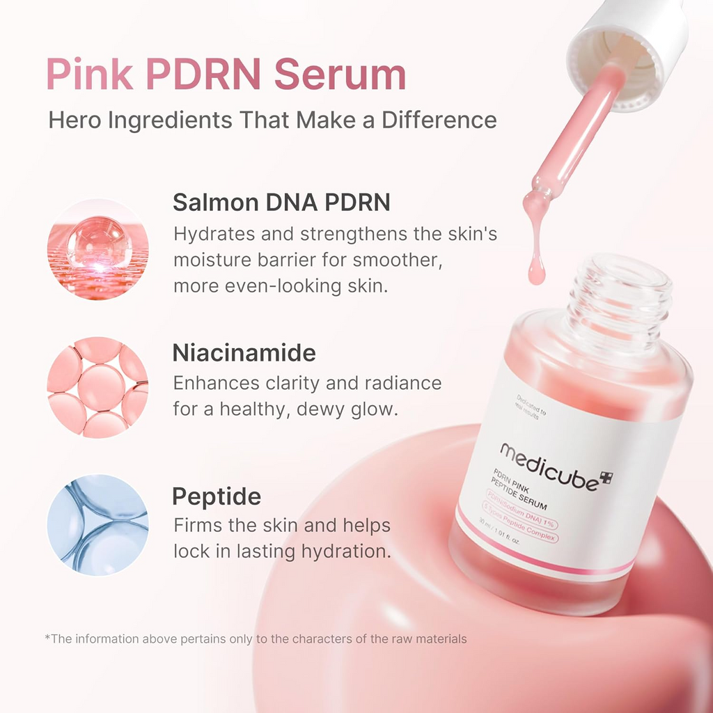 medicube PDRN Pink Peptide Serum Sodium DNA 1%, Pink glow serum