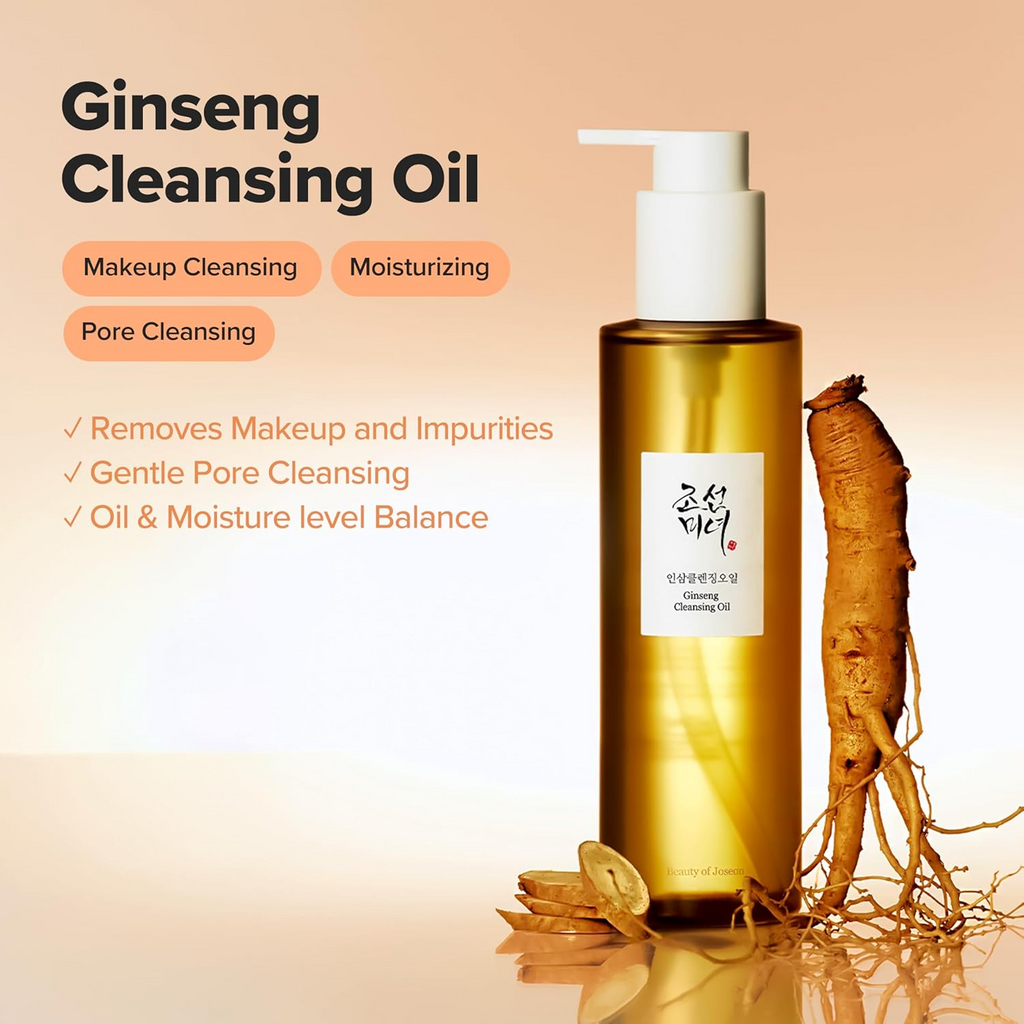 Beauty of Joseon Ginseng Cleansing Oil Waterproof Makeup Remover for Sensitive, Acne-Prone Facial Skin. Korean Skin Care for Men and Women, 210ml