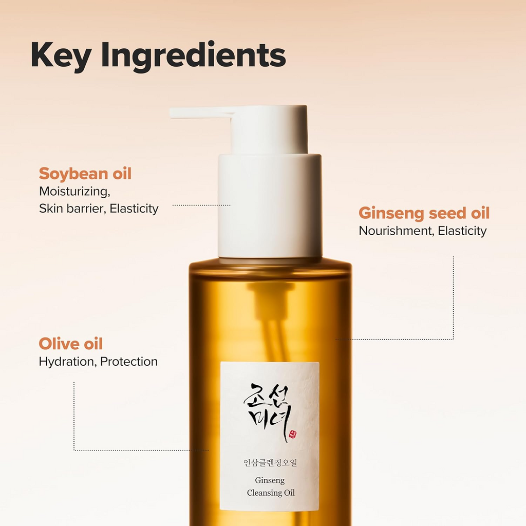 Beauty of Joseon Ginseng Cleansing Oil Waterproof Makeup Remover for Sensitive, Acne-Prone Facial Skin. Korean Skin Care for Men and Women, 210ml