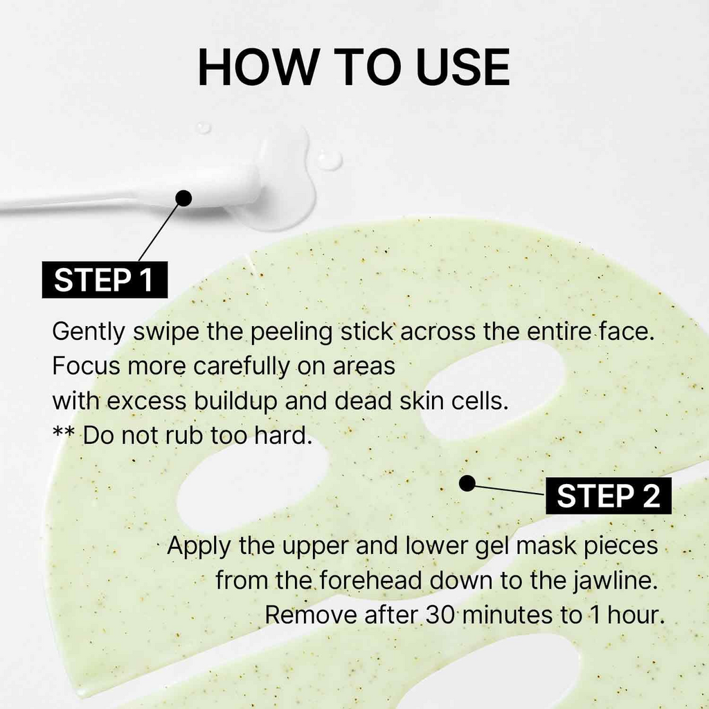 celimax Cica PHA Peel 2-Step Gel Mask (4ea) | PHA 10% Exfoliating Peeling Stick & Cica Cooling Gel Mask