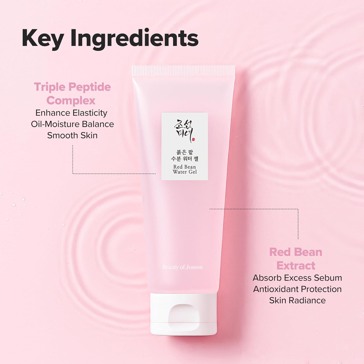 Beauty of Joseon Red Bean Water Gel Hydrating Peptide Hydro Boost Moisturizer for Acne Prone Dry Skin,