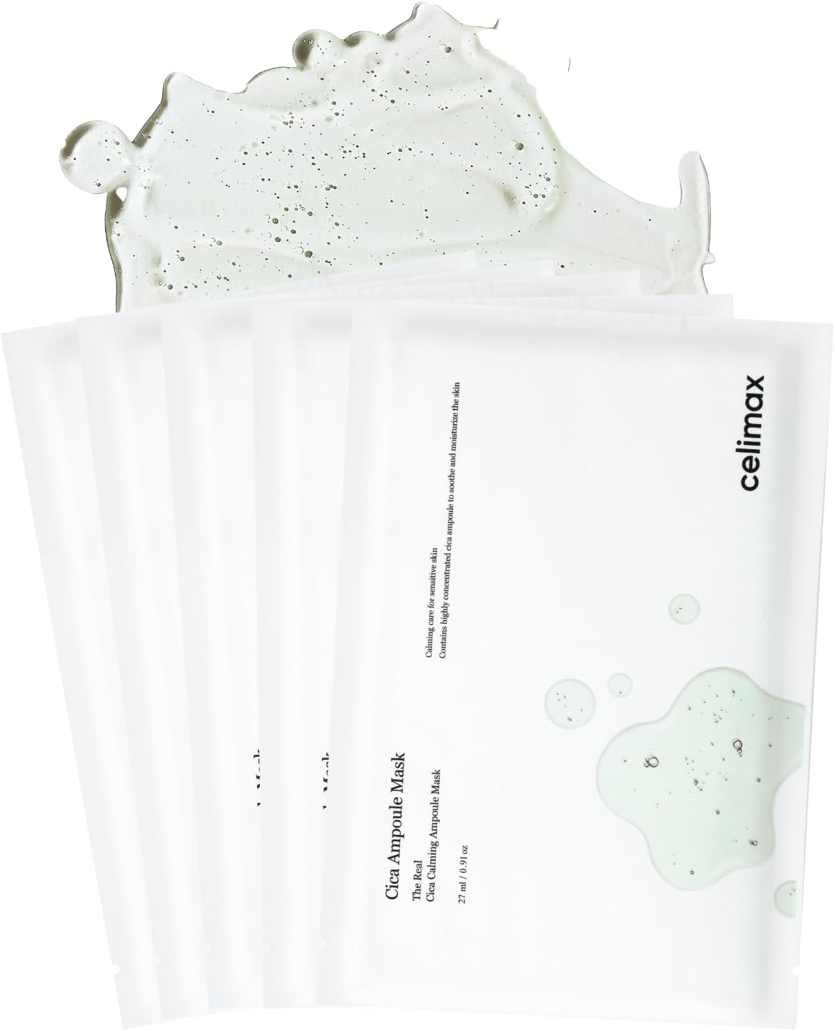 celimax The Real Cica Calming Ampoule Mask | with Centella Asiatica & Madecassoside, Korean Face Sheet Mask for Skincare,